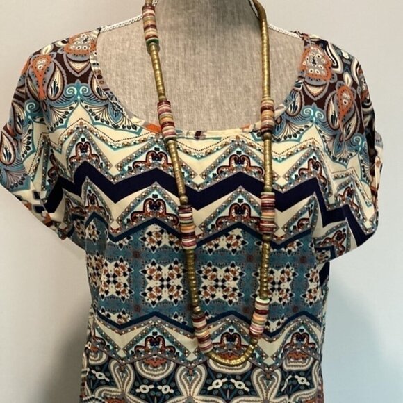 TRINITY Graphic Sleeveless Sheath Lightweight Dress Small Medium​​​​​​​​​ - Picture 5 of 9